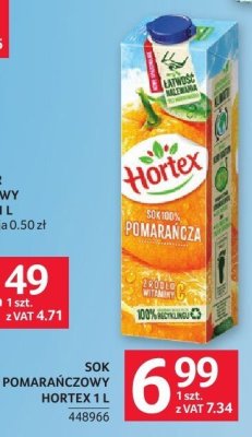 Sok pomarańczowy Hortex 1 l promocja w Selgros