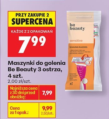 Maszynki do golenia Be Beauty 3 ostrza, 4 szt. promocja w Biedronka