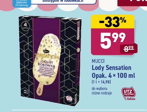Lody jogurt borówka Mucci sensation promocja
