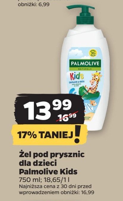 Żel pod prysznic i do kąpieli dla dzieci żyrafa Palmolive naturals promocja