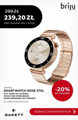 Zegarek damski Smartwatch Rose Stal różowe złoto ZG-019361 Garett promocja w Briju