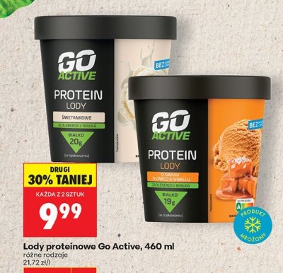 Lody proteinowe Go Active, 460 ml: różne rodzaje promocja w Biedronka
