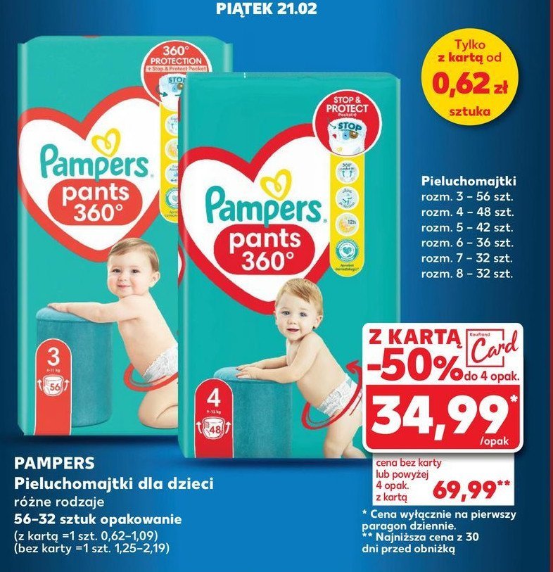 Pieluchomajtki 7 Pampers pants promocja