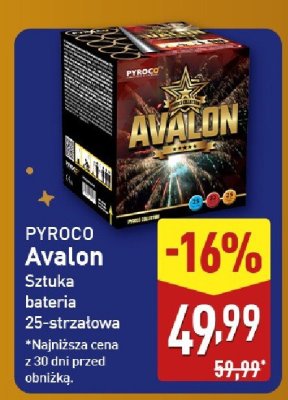 Bateria sztuczne ognie PYROCO Avalon 25-strzałowa promocja w Aldi