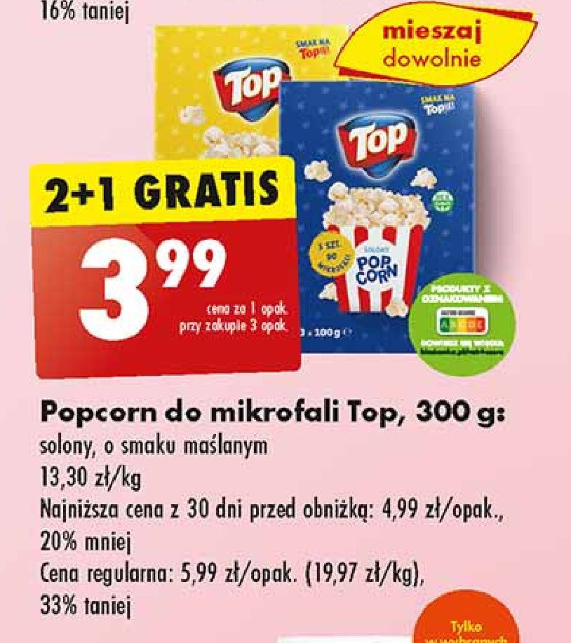 Popcorn solony Top popcorn Top (biedronka) promocja