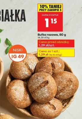 Bułka razowa 80 g promocja w Biedronka