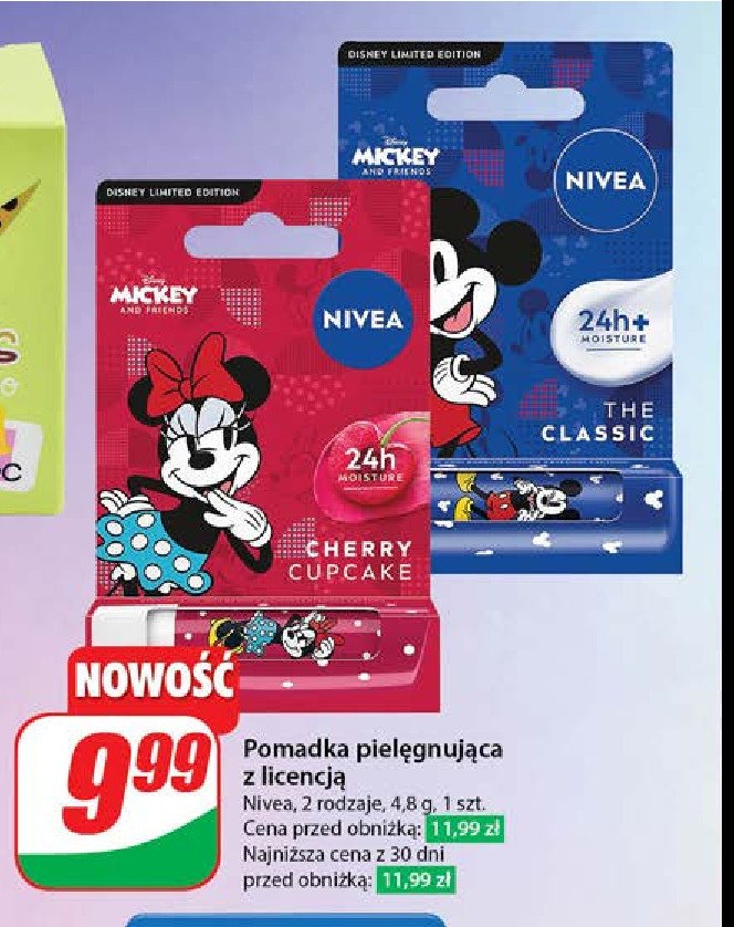 Pomadka do ust mickey mouse classic Nivea promocja w Dino