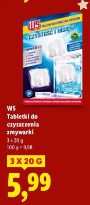 Tabletki do czyszczenia zmywarki W5 promocja w Lidl