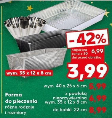 Forma do pieczenia różne rodzaje wym. 35 x 12 x 8 cm / wym. 40 x 25 x 6 cm / wym. 35 x 12 cm / do babki 22 cm promocja w Kaufland