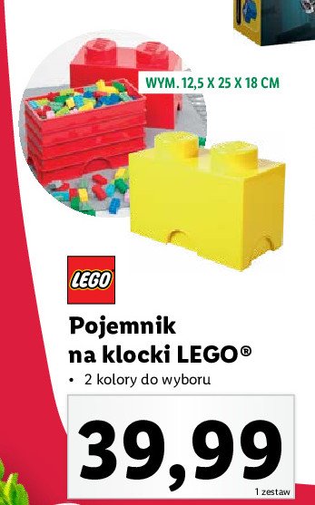 Pojemnik na klocki 12.5 x 25 x 18 cm Lego promocja