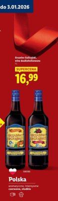 Wino dealkoholizowane Grzaniec Galicyjski 1 l promocja w Lidl