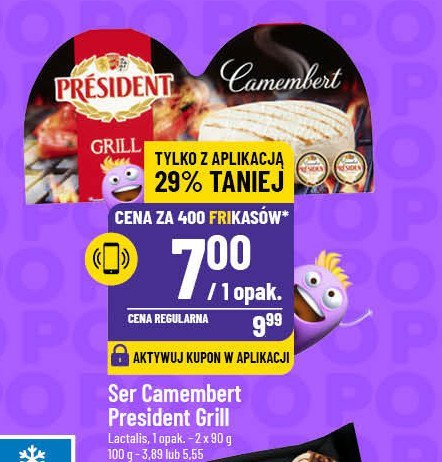 Ser camembert grill President promocja