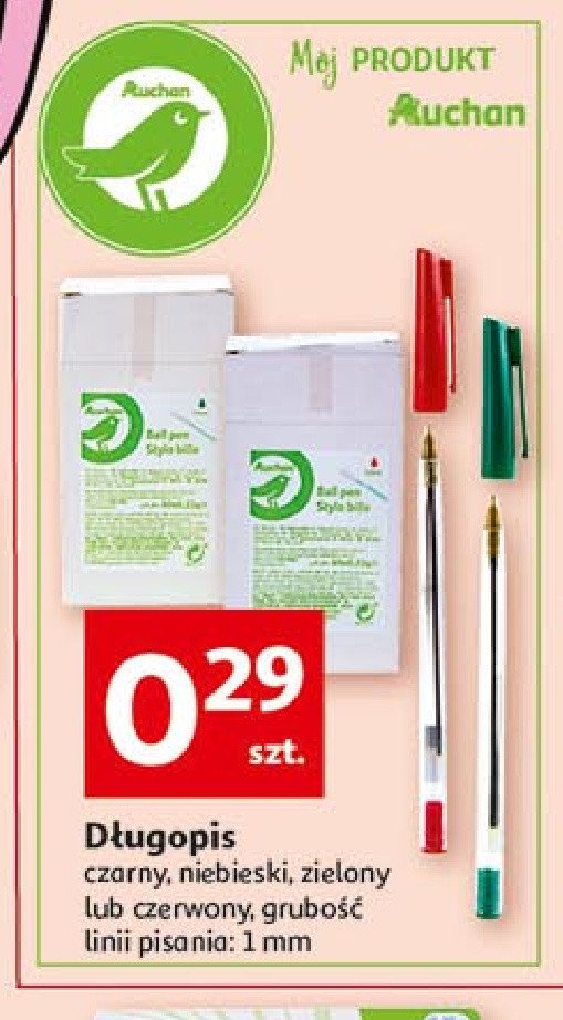 Długopis zielony Auchan promocja