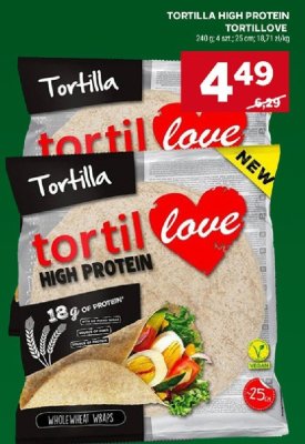 Tortilla high protein tortillove promocja w Stokrotka