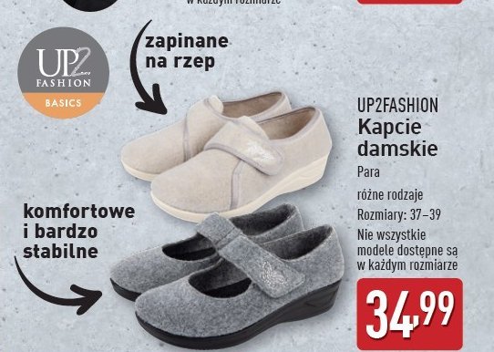 Kapcie damskie 37-39 Up2fashion promocja w Aldi