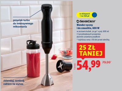 Blender ręczny Silvercrest i do smoothie, 600 W promocja w Lidl