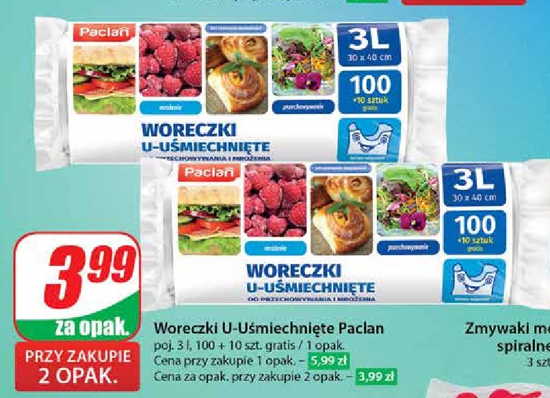 Woreczki u-uśmiechnięte 3l Paclan promocja w Dino