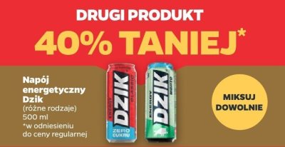 Napój energetyczny Dzik różne rodzaje promocja w Netto