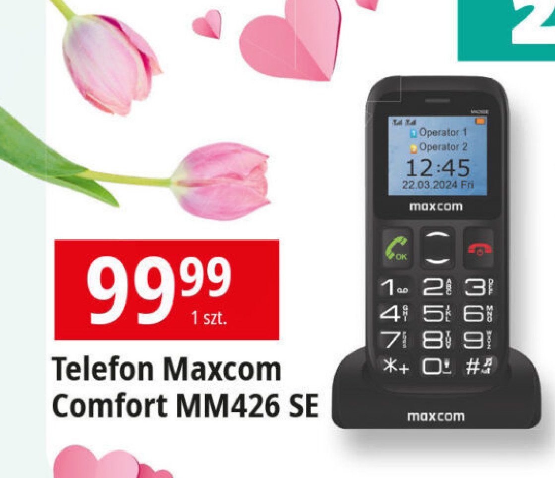 Telefon komórkowy mm426 czarny Maxcom promocja