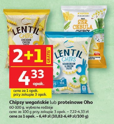 Chipsy wegańskie lub proteinowe Oho 60-100 g, wybrane rodzaje promocja w Auchan