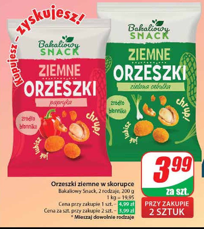 Orzeszki ziemnie zielona cebulka Bakaliowy snack promocja