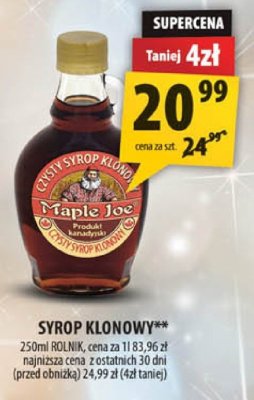 Syrop klonowy Maple Joe promocja w Arhelan