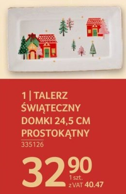 Talerz świąteczny domki 24,5 cm prostokątny promocja w Selgros