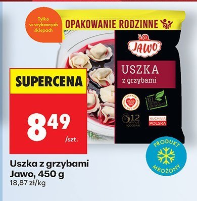 Uszka z grzybami Jawo, 450g promocja w Biedronka