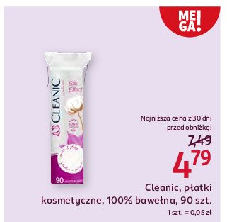 Płatki kosmetyczne silk effect Cleanic promocja w Rossmann