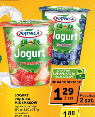 Jogurt Piątnica truskawkowy promocja w Groszek