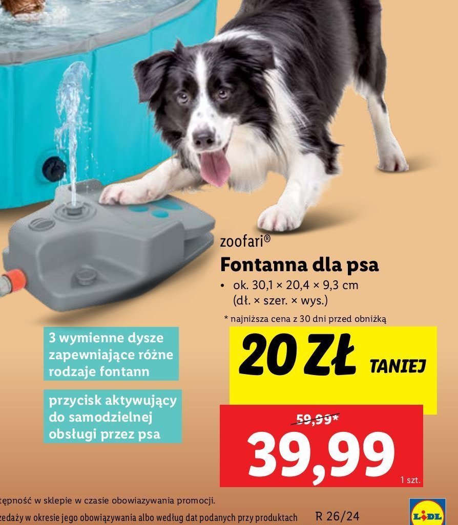 Fontanna dla psa Zoofari promocja