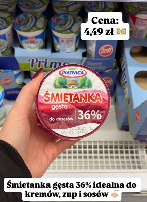 Śmietanka gęsta 36%  promocja w Dino