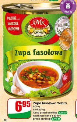 Zupa fasolowa Yabra promocja w Dino