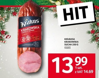 Kiełbasa krakowska sucha 250 g promocja w Selgros