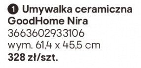 Umywalka ceramiczna GoodHome Nira promocja w Castorama