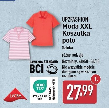 Koszulka polo damska 48/50-56/58 Up2fashion promocja w Aldi