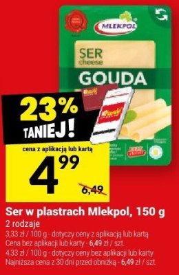 Ser w plastrach Mlekpol promocja w Twój Market