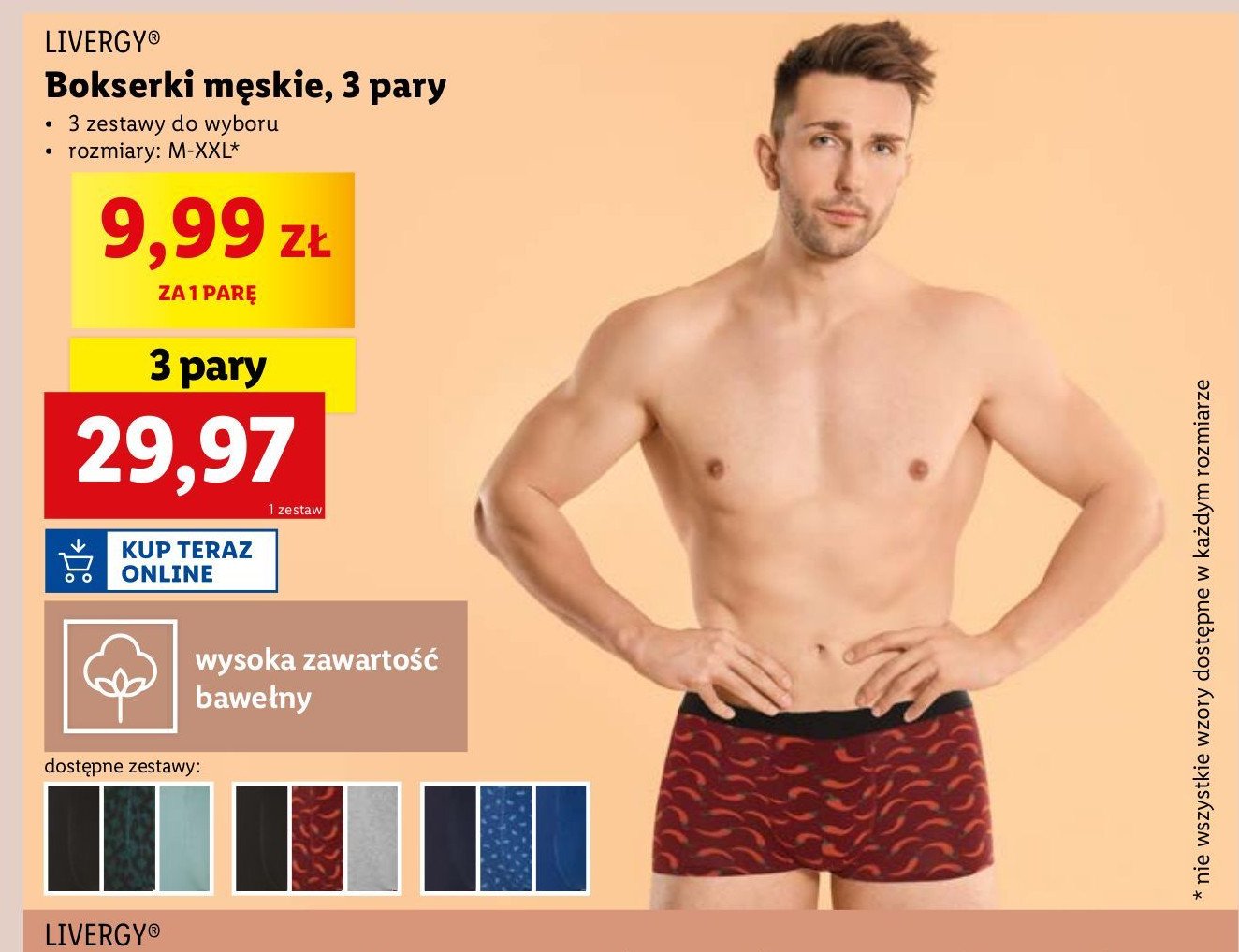 Bokserki męskie m-xxl Livergy promocja w Lidl