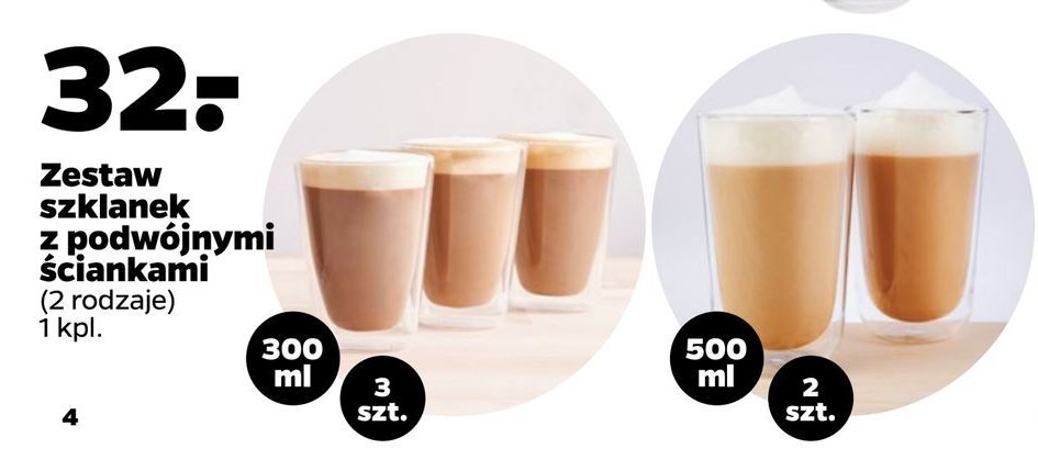Zestaw szklanek z podwójnymi ściankami 300 ml promocja