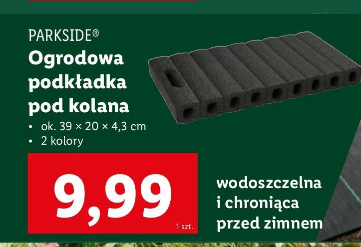 Podkładka ogrodowa pod kolana 39 x 20 x 4.3 cm Parkside promocja w Lidl