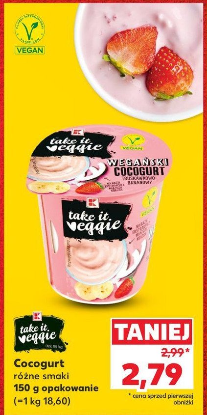Cocogurt truskawka-banan K-classic takie it veggie promocja