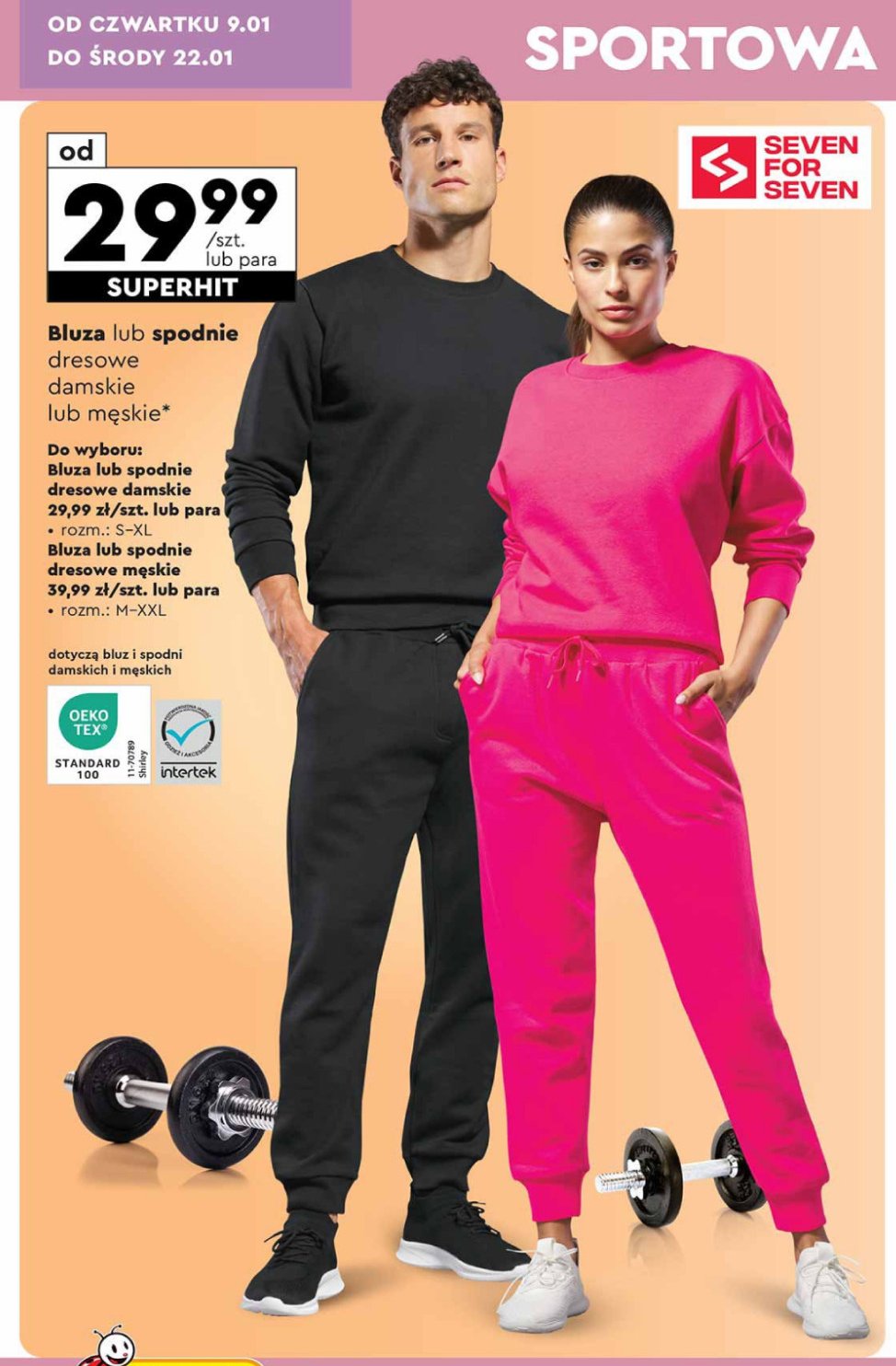 Bluza dresowa damska s-xl Seven for 7 promocja w Biedronka