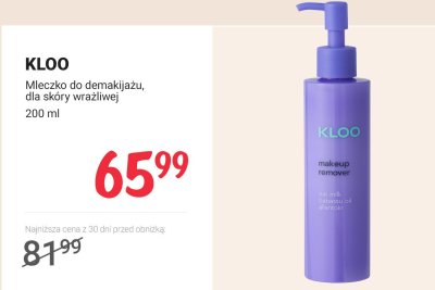 Mleczko do demakijażu Kloo dla skóry wrażliwej promocja w Rossmann