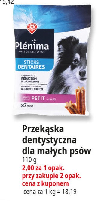 Przekąska dentystyczna dla psów WIODĄCA MARKA PLENIMA Wiodąca marka promocja