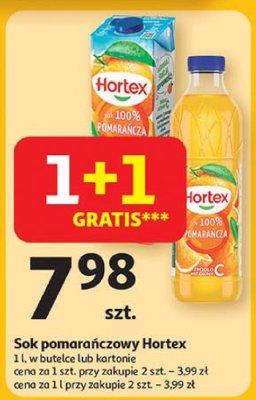 Sok pomarańczowy Hortex 100% promocja w Auchan