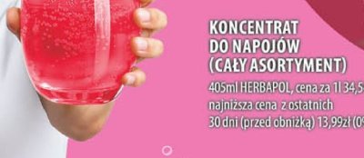 Koncentrat do napojów Herbapol 405ml promocja w Arhelan