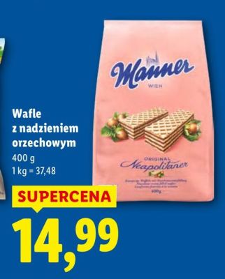 Wafle z nadzieniem orzechowym promocja w Lidl