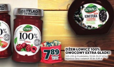 Dżem 100% owocowy extra gładki Łowicz promocja w Stokrotka