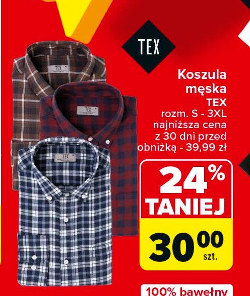 Koszula męska s-3xl Tex promocja