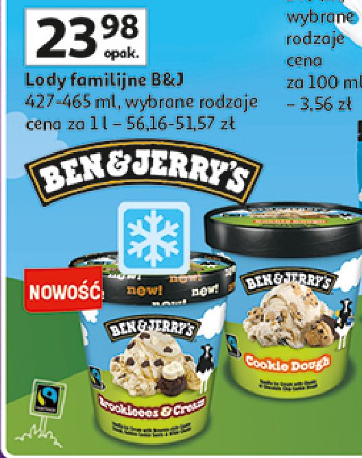 Lody cookie dough Ben & jerry's promocja w Auchan